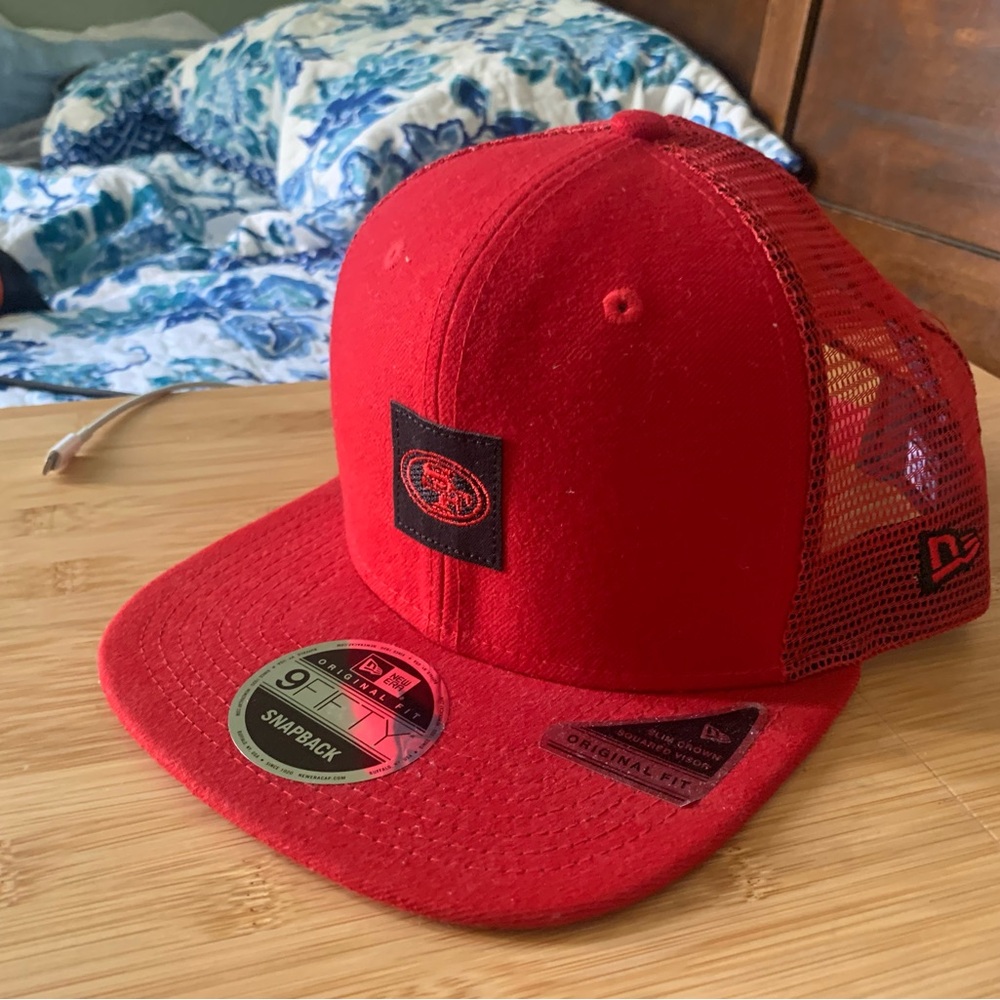 49ers New Era Bold Red Mesh Snapback